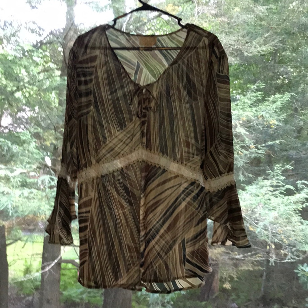 Voir Collection Autumn Blouse Brown and white size 16 W